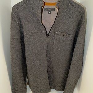 Eddie Bauer Quilted Half-Zip Pullover - Gray Men’s Large